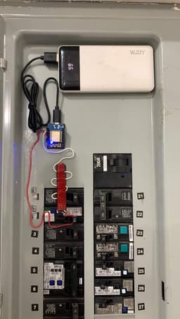 A custom-built breaker panel monitor that detects when a circuit is tripped and sends a notification to your phone.