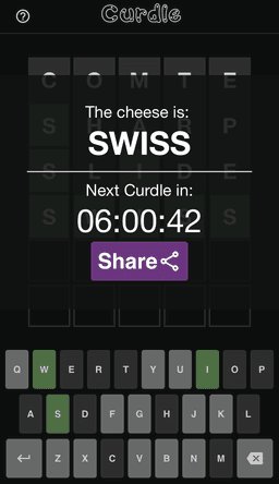 A web app that allows users to play a wordle-style game with 5-letter cheese names. (There are more than you think)