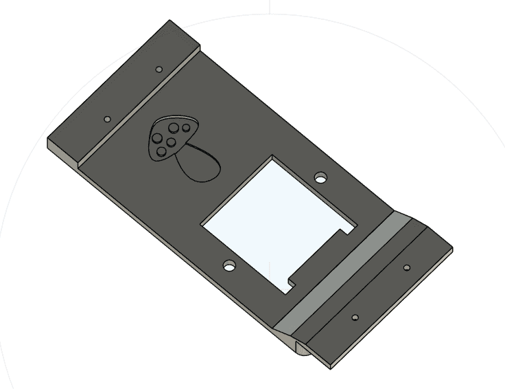 The custom mount for the Peltier cooling/heating device, designed to fit the retro-fitted PC case. The mount was designed to be easily removable for maintenance.